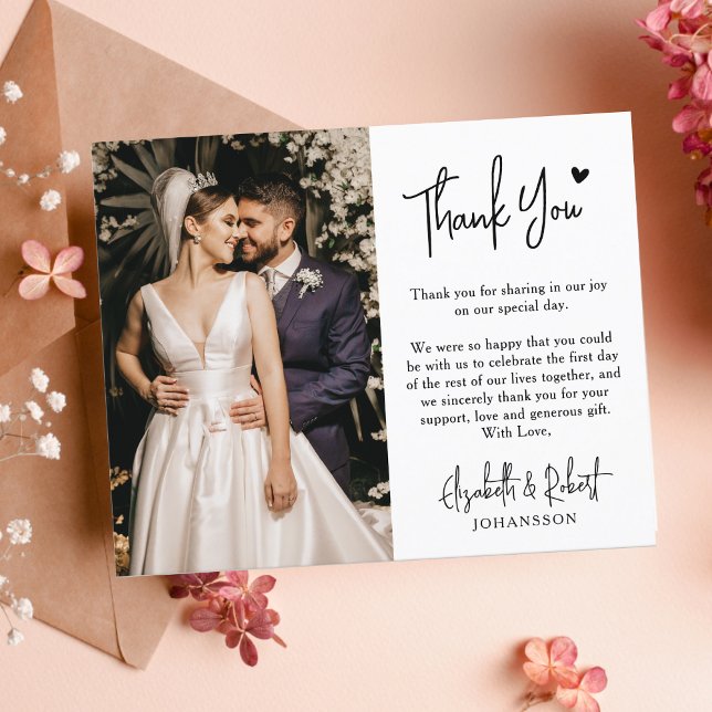 Boda del corazón del presupuesto Gracias Tarjeta d (Subido por el creador)