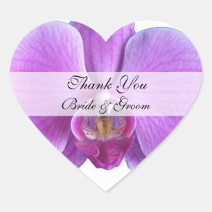 Boda del corazón Gracias Pegatinas — Orquídea