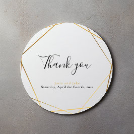 Boda del efecto oro geométrico gracias pegatina