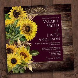 Boda del girasol de la madera de Rustic