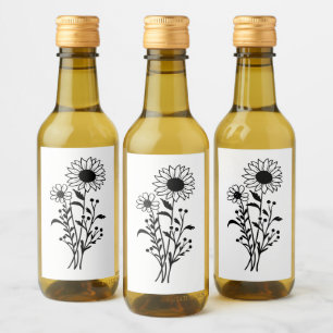 Boda del girasol Rustic Wildflowers Black White
