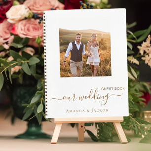 Boda del libro de invitados foto de oro blanco mod