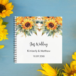 Boda del libro de invitados girasoles acuarela