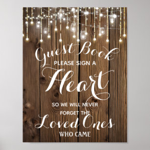 Boda del libro de visitas de corazón de una cuerda