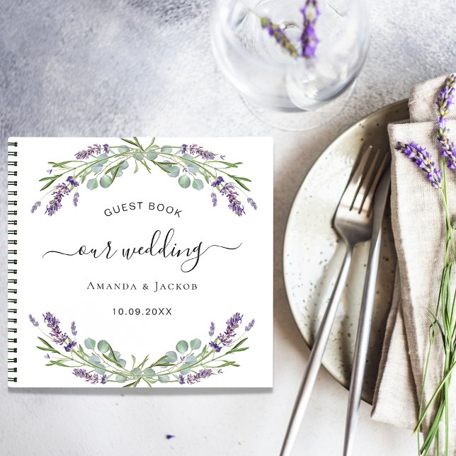 Boda del libro invitado lavender eucalyptus (Subido por el creador)