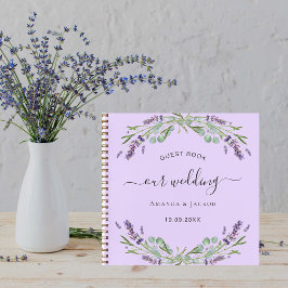 Boda del libro invitado lavender eucalyptus violet