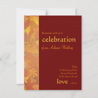 Boda del otoño - invitaciones contemporáneas de la