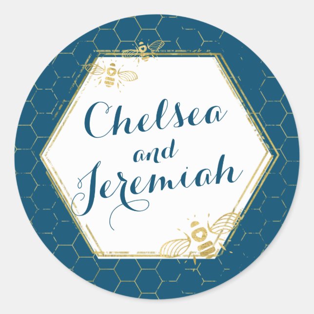 Boda del Pegatina de nombres personalizados de col (Anverso)