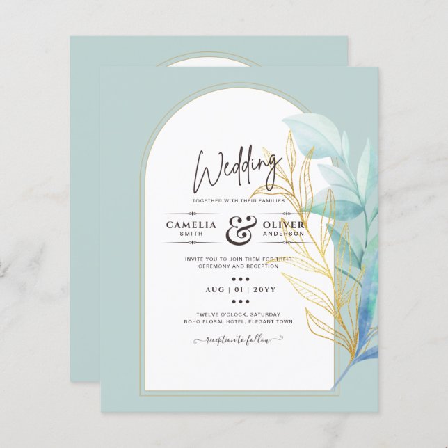 BODA del sabio de la hoja de oro de vidrio marino  (Anverso / Reverso)