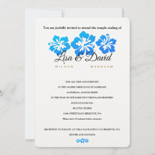 Boda del templo azul Hibiscus e Invitación a la re