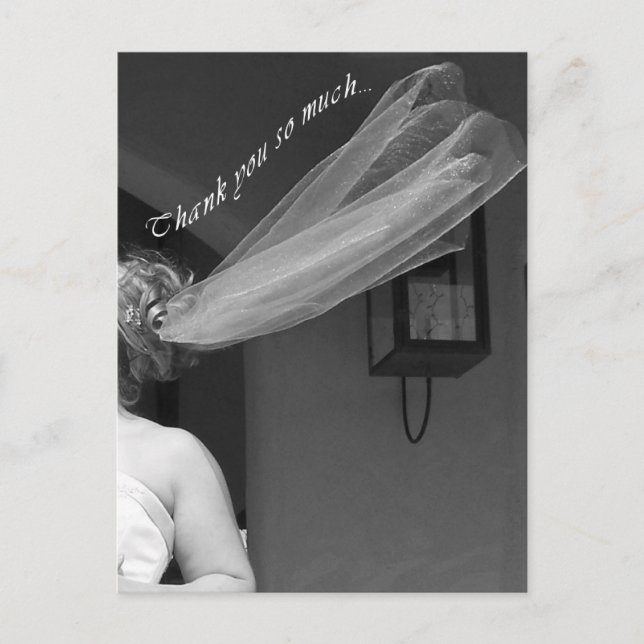 Boda del velo de novia divertido gracias postal (Anverso)