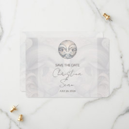 Boda Delfín Moderna Y Alegre Guarda La Tarjeta De