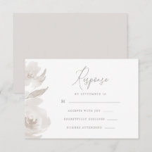 Boda Delicada Neutral Floral y Foliage Rsvp