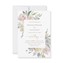 boda delicadas ramos de flores Invitación
