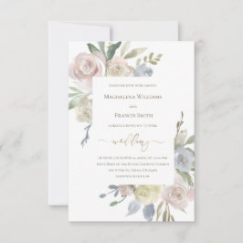 boda delicadas ramos de flores Invitación