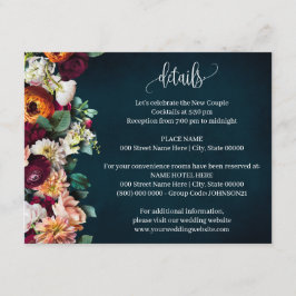 Boda Detalles de la tarjeta de inscripción de borg