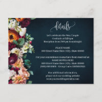 Boda Detalles de la tarjeta de inscripción de borg