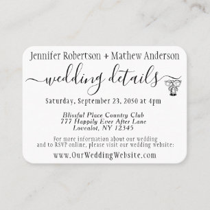 Boda Detalles de tarjeta de visita Minimalista