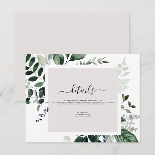 Boda Detalles Invitación a la vegetación Eucalyptu (Anverso / Reverso)