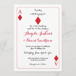 Boda Diamonds Jugando con la tarjeta King Queen In