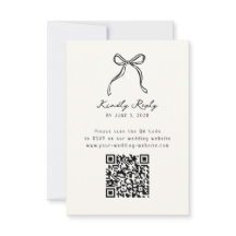 Boda dibujado a mano código QR Rsvp