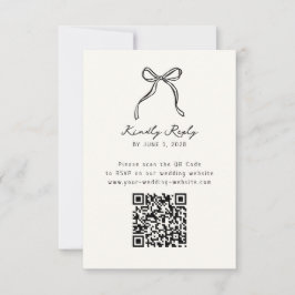 Boda dibujado a mano código QR Rsvp