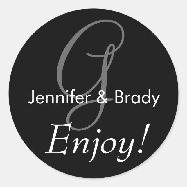 Boda diciendo a la novia Groom Monograma Pegatina  (Anverso)