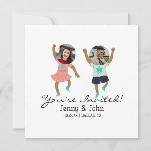 Boda divertida de novia y novio con foto personali