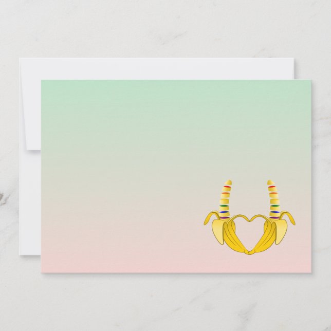 Boda divertida del corazón de banana gay (Anverso)