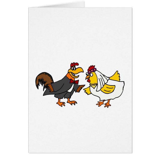 Boda divertida del novio de la novia y del gallo (Frente)