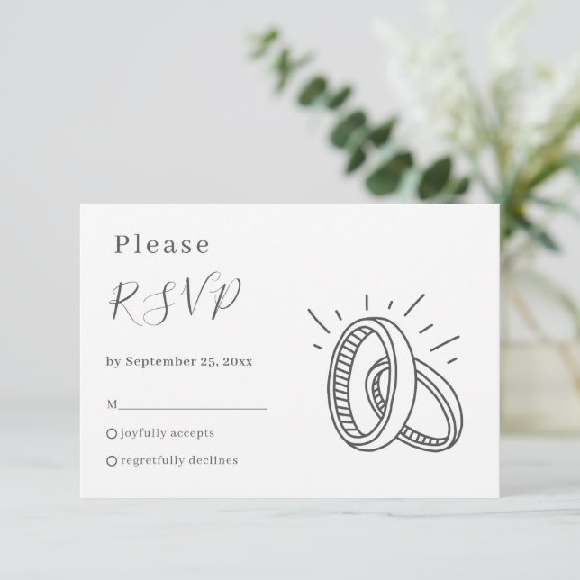 Boda divertido anota tarjeta RSVP (Anverso de pie)