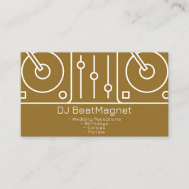 Boda Dj Tarjetas de visita White Gold Simple