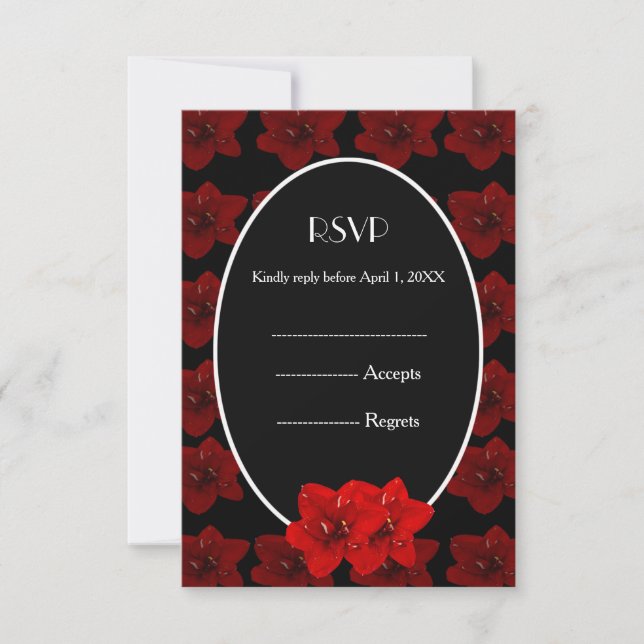 Boda dorada Red Amaryllis RSVP (Anverso)