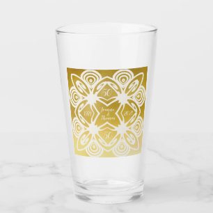 Boda Dorado Personalizado Art Deco Ornamental