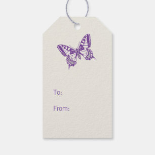 Boda dos mariposas dibujando la etiqueta de regalo