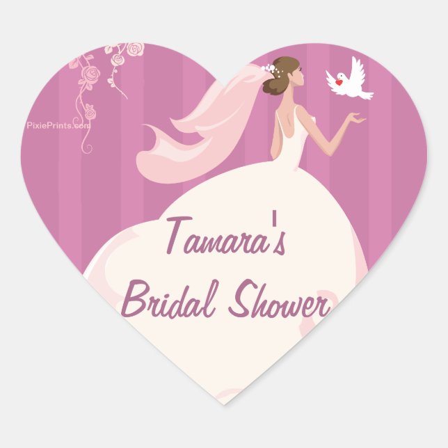Boda Dove Bridal Shower Pegatina (Anverso)