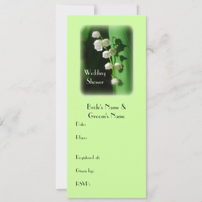 Boda Ducha Invitación Verde Lirio del Valle (Anverso)