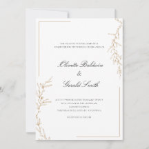 Boda elegante clásico de la rama de flores de oro
