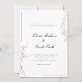 Boda elegante clásico de la rama de flores de oro