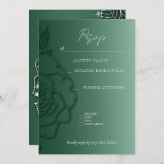 Boda elegante con flores de plata verde esmeralda