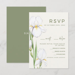 Boda elegante con lirios blancos Tarjetas de RSV