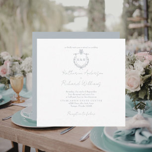 Boda elegante de azul polvoriento cuadrado