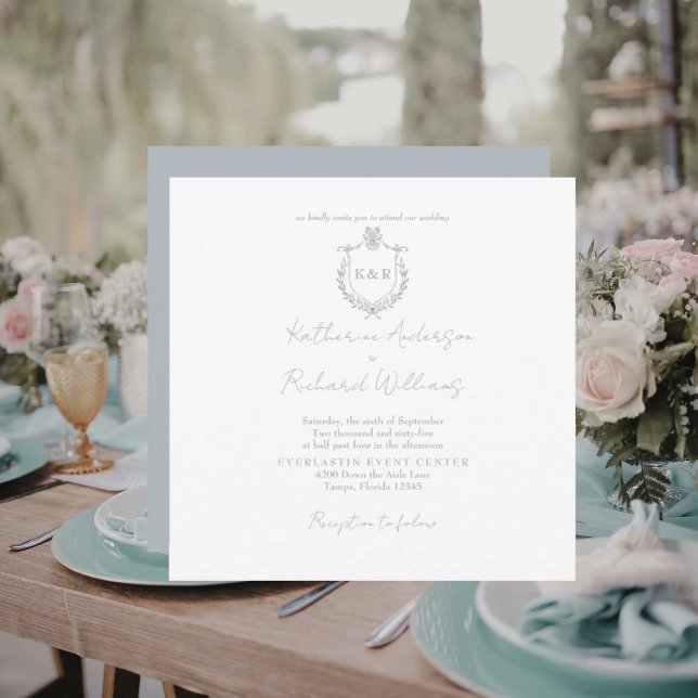 Boda elegante de azul polvoriento cuadrado (Subido por el creador)