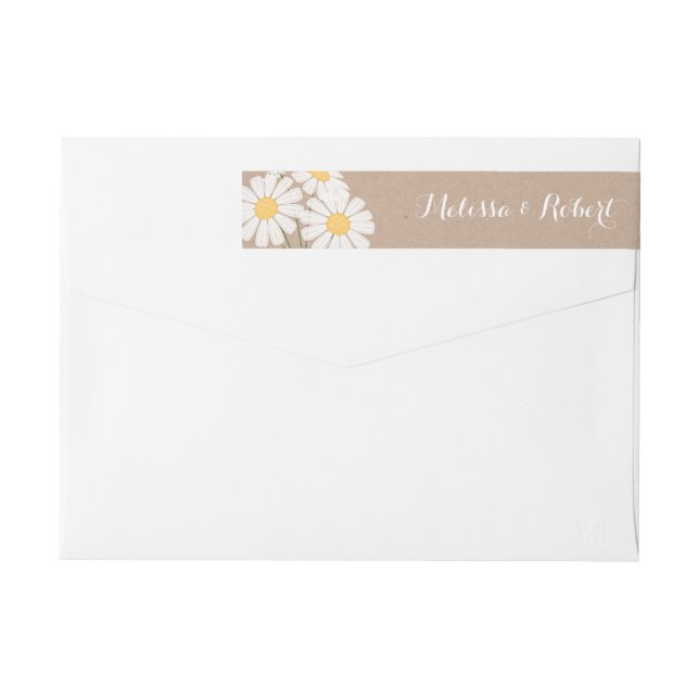 Boda Elegante de Flores Blancas de Margaritas (Reverso)