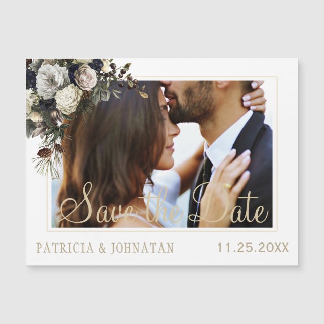 Boda elegante de las peonías blancas de invierno s (Anverso)