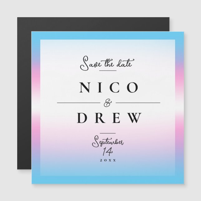 Boda elegante de orgullo trans  (Anverso/Reverso)