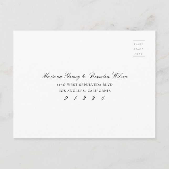 Boda Elegante De Tarjeta De Respuesta Rsvp (Anverso)