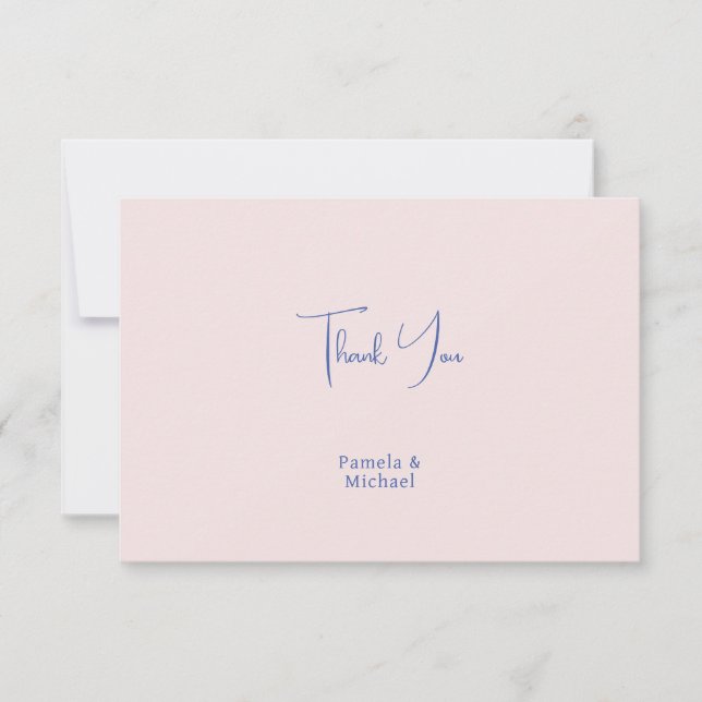 Boda Elegante Minimalista Clásico Agradecimiento (Anverso)