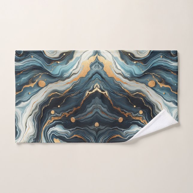 Boda elegante moderno ágata oro azul teal (Toalla de mano)