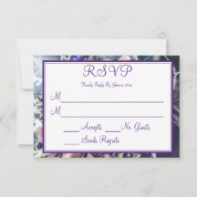 Boda elegante morado floral respuesta